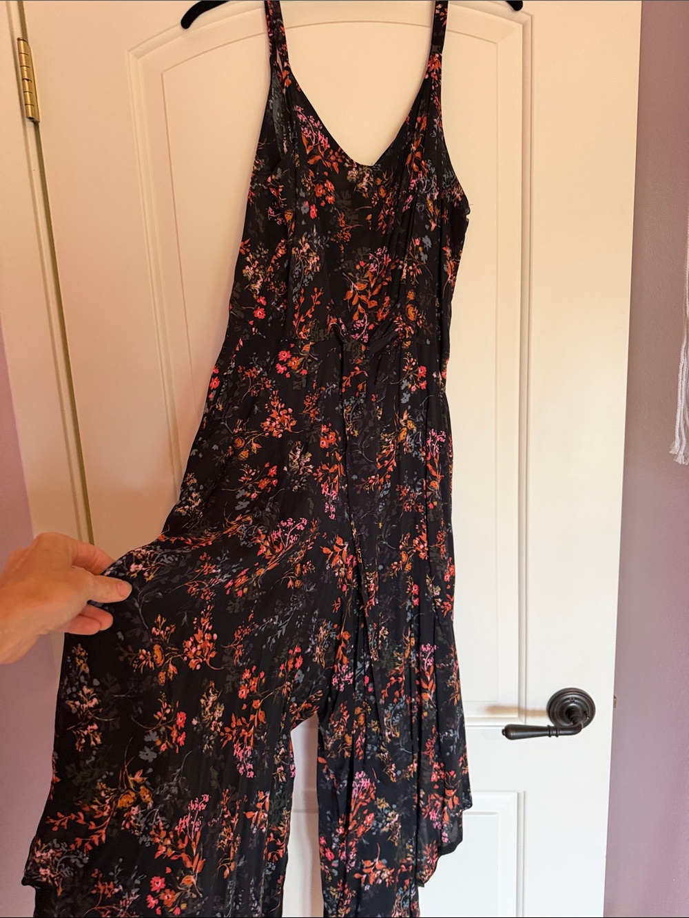 1. State Black Floral Sleeveless V-Neck Jumpsuit